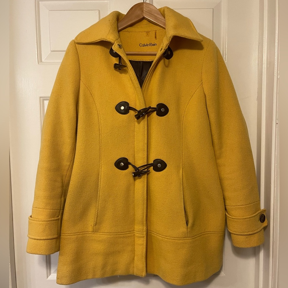 Calvin Klein Toggle Coat Yellow